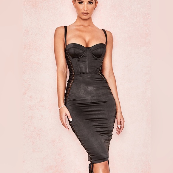 HOUSE OF CB BLACK BODYCON DRESS - Picture 1 of 7